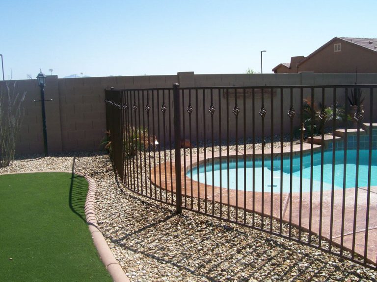 wrought iron pool fence